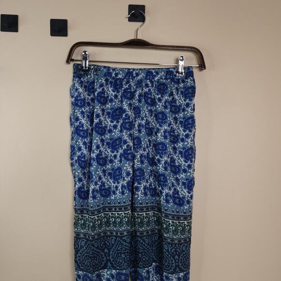 Raga Pull on Joggers in Blue Paisley Size S - Picture 2 of 8
